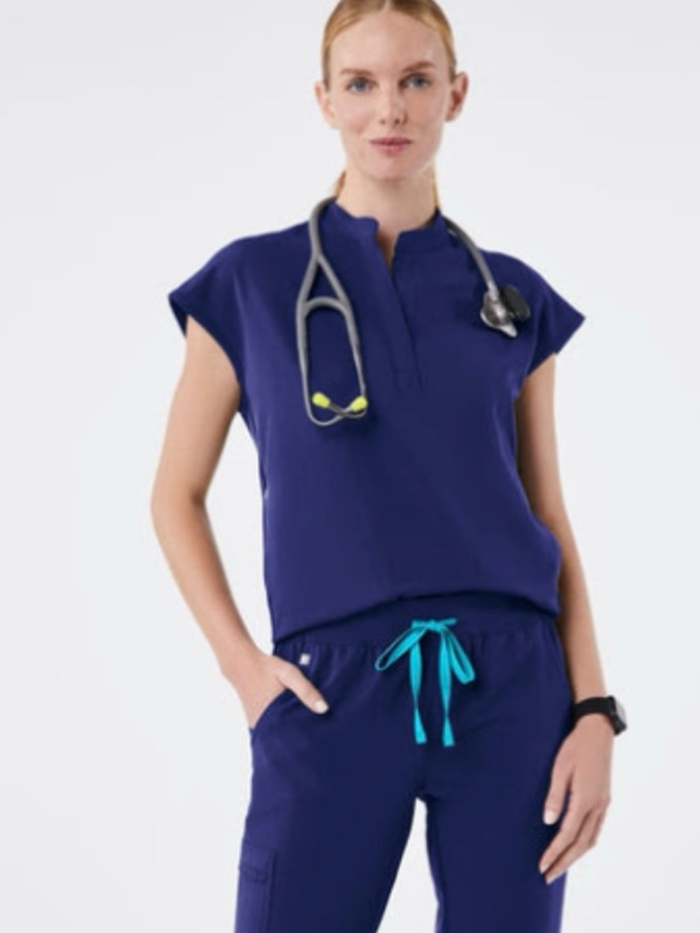 figs sapphire rafaela oversized scrub top